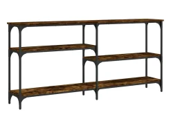 Mesa consola madera de ingeniería roble ahumado 160x29x75 cm ES814480