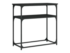 Mesa consola madera de ingeniería negra 75x35,5x75 cm