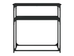 Mesa consola madera de ingeniería negra 75x35,5x75 cm