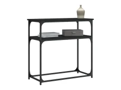 Mesa consola madera de ingeniería negra 75x35,5x75 cm