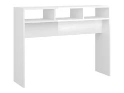 Mesa consola madera de ingeniería blanco brillo 105x30x80 cm ES596325