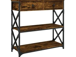 Mesa consola madera de ingeniería roble ahumado 75x28x75 cm ES674606