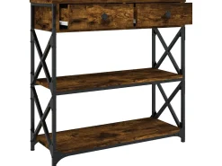 Mesa consola madera de ingeniería roble ahumado 75x28x75 cm ES674606