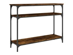 Mesa consola madera de ingeniería roble ahumado 100x29x75 cm ES563803