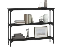 Mesa consola madera de ingeniería negra 100x22,5x75 cm ES579411