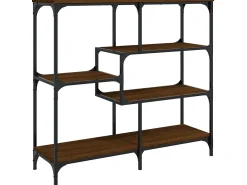 Mesa consola madera de ingeniería marrón roble 103x32x95 cm ES290099