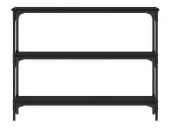 Mesa consola madera de ingeniería negra 100x22,5x75 cm