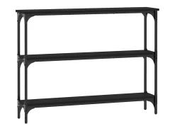 Mesa consola madera de ingeniería negra 100x22,5x75 cm