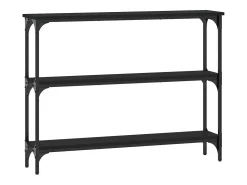 Mesa consola madera de ingeniería negra 100x22,5x75 cm