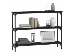 Mesa consola madera de ingeniería negra 100x22,5x75 cm