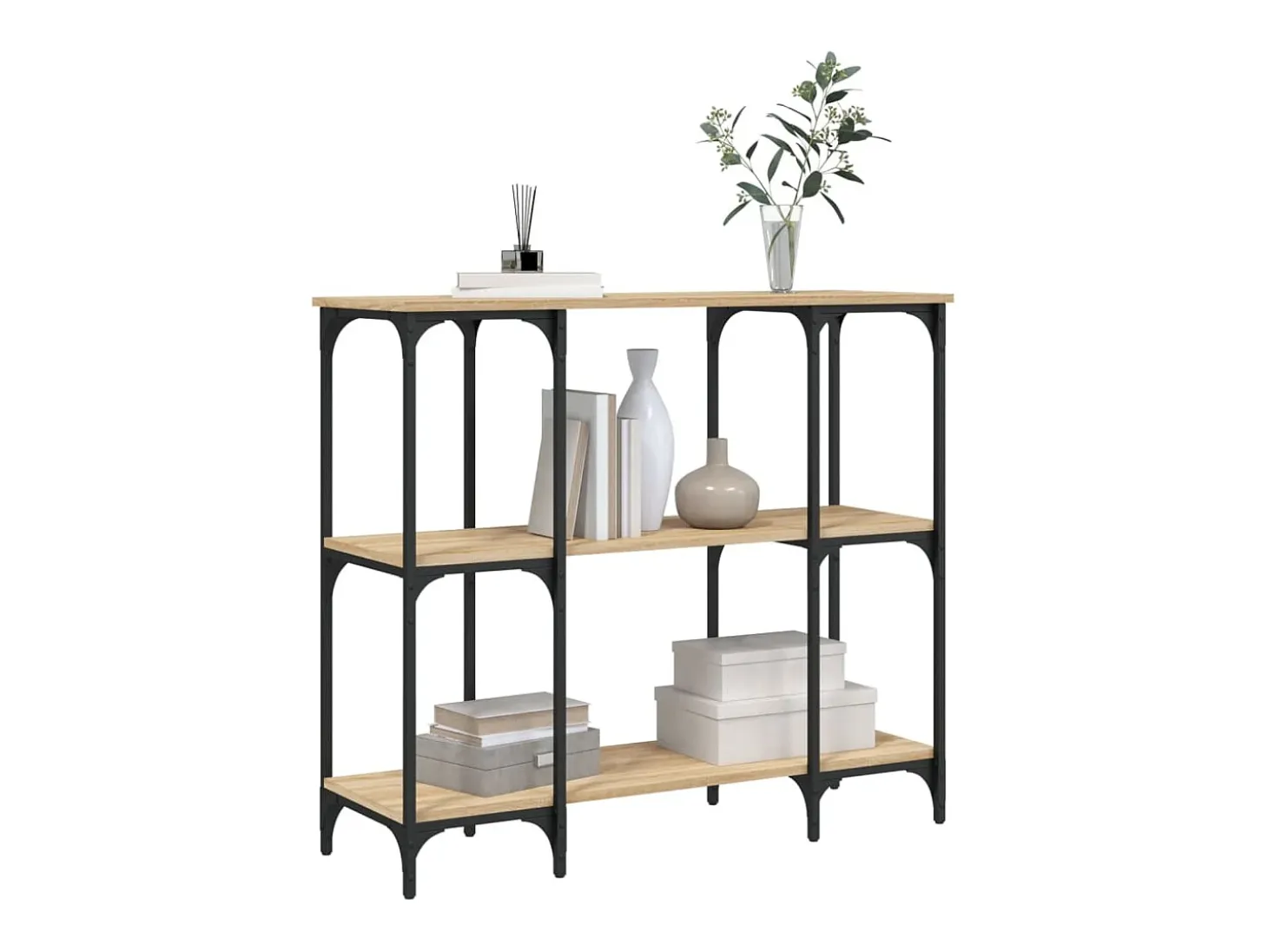 Mesa consola madera de ingeniería roble Sonoma 102x35x90 cm