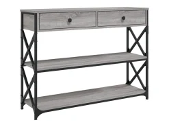 Mesa consola madera de ingeniería gris Sonoma 100x28x75 cm