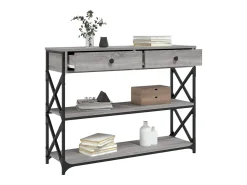 Mesa consola madera de ingeniería gris Sonoma 100x28x75 cm