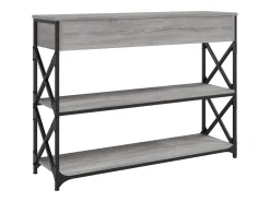 Mesa consola madera de ingeniería gris Sonoma 100x28x75 cm