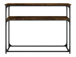 Mesa consola madera de ingeniería roble ahumado 100x35,5x75 cm