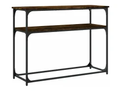 Mesa consola madera de ingeniería roble ahumado 100x35,5x75 cm