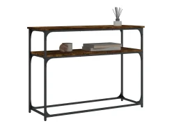 Mesa consola madera de ingeniería roble ahumado 100x35,5x75 cm