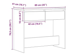 Mesa consola madera de ingeniería roble artesanal 89x41x76,5 cm