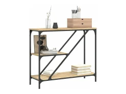 Mesa consola madera de ingeniería roble Sonoma 88,5x30x75 cm