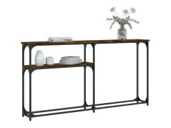 Mesa consola madera de ingeniería roble ahumado 145x22,5x75 cm