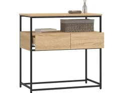 Mesa consola madera de ingeniería roble Sonoma 75x40x75 cm ES507627