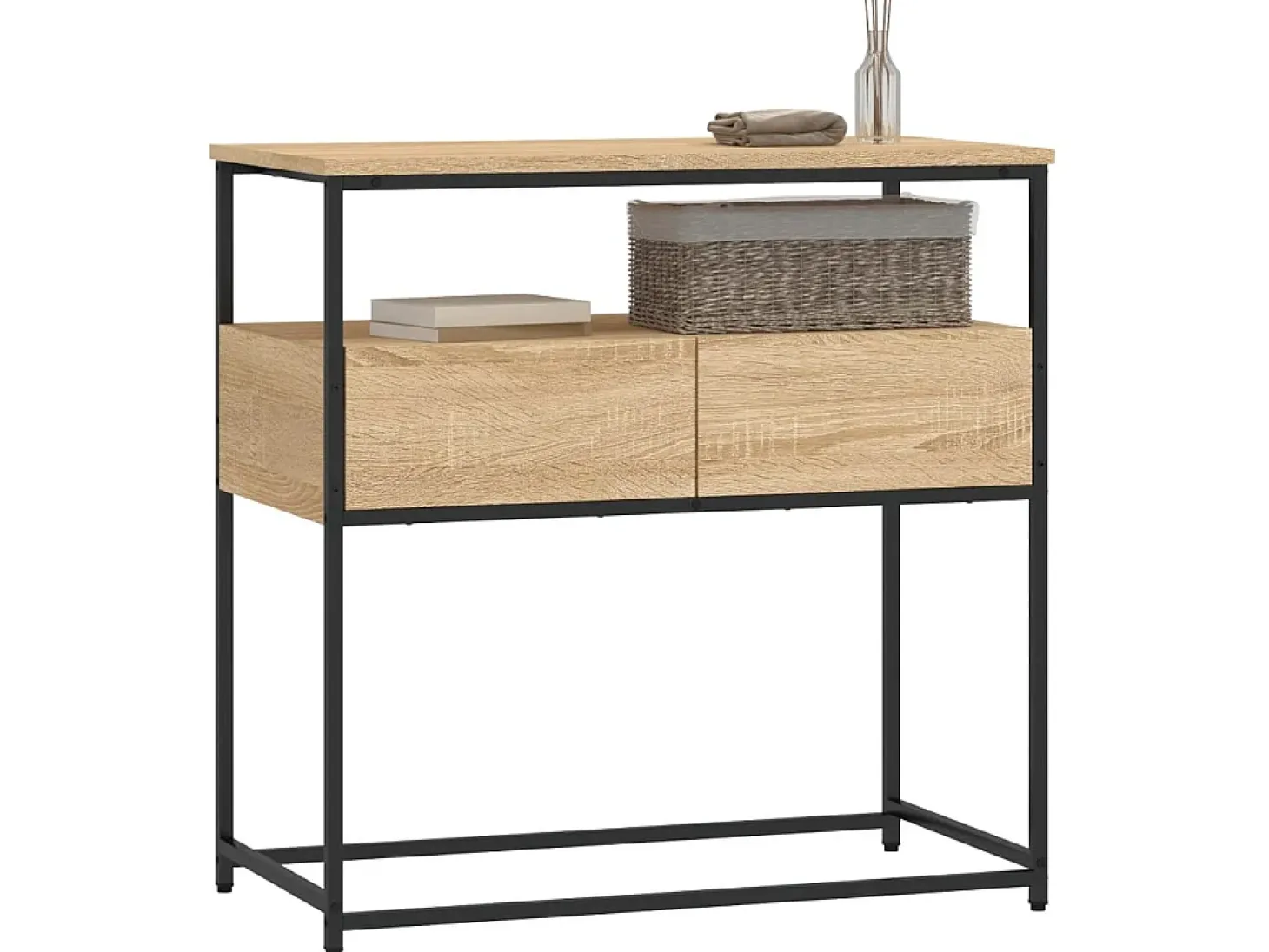 Mesa consola madera de ingeniería roble Sonoma 75x40x75 cm ES507627