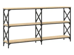 Mesa consola madera de ingeniería roble Sonoma 156x28x80,5 cm