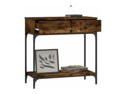 Mesa consola madera de ingeniería roble ahumado 75x34,5x75 cm