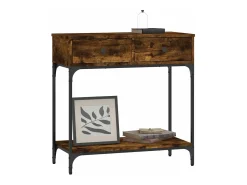 Mesa consola madera de ingeniería roble ahumado 75x34,5x75 cm