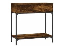 Mesa consola madera de ingeniería roble ahumado 75x34,5x75 cm