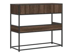 Mesa consola madera de ingeniería marrón roble 90x35x80 cm