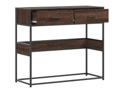 Mesa consola madera de ingeniería marrón roble 90x35x80 cm