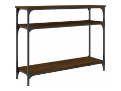 Mesa consola madera de ingeniería marrón roble 100x29x75 cm