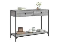 Mesa consola madera de ingeniería gris Sonoma 100x34,5x75 cm