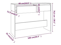 Mesa consola madera de ingeniería blanca 100x35x76,5 cm