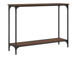 Mesa consola madera de ingeniería marrón roble 101x30,5x75 cm ES167252