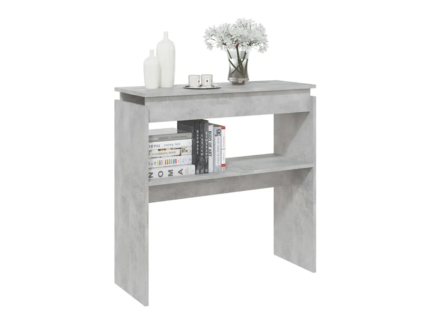 Mesa consola madera de ingeniería gris 80x30x80 cm ES691438