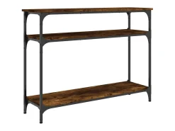 Mesa consola madera de ingeniería roble ahumado 100x29x75 cm