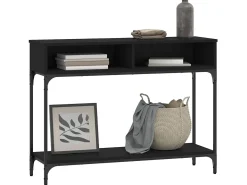 Mesa consola madera de ingeniería negra 100x30,5x75 cm ES229524