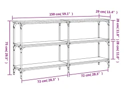 Mesa consola madera de ingeniería roble Sonoma 150x29x75 cm