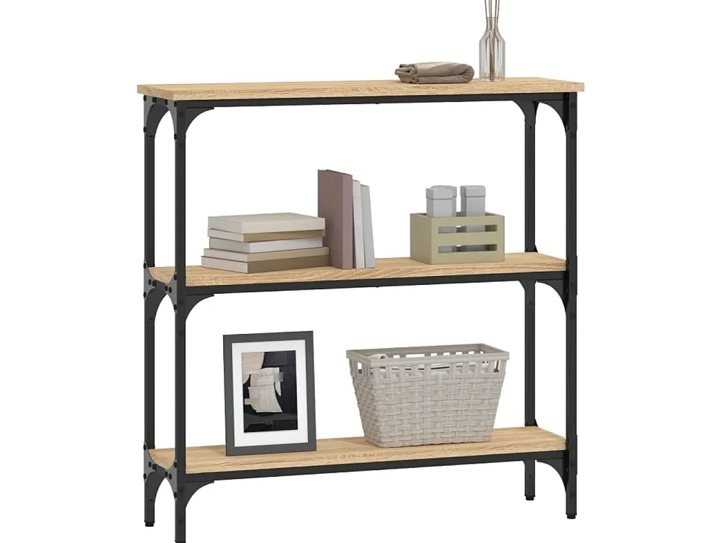 Mesa consola madera de ingeniería roble Sonoma 75x22,5x75 cm ES885170
