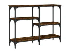 Mesa consola madera de ingeniería roble ahumado 102x29x75 cm ES893402