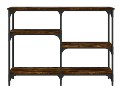 Mesa consola madera de ingeniería roble ahumado 102x29x75 cm ES893402