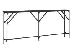 Mesa consola madera de ingeniería negro 180x23x75 cm