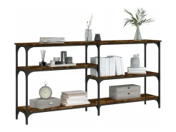Mesa consola madera de ingeniería roble ahumado 160x29x75 cm
