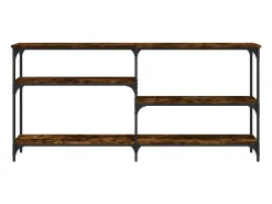 Mesa consola madera de ingeniería roble ahumado 160x29x75 cm