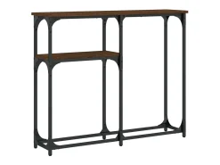 Mesa consola madera de ingeniería marrón roble 90x22,5x75 cm ES428258