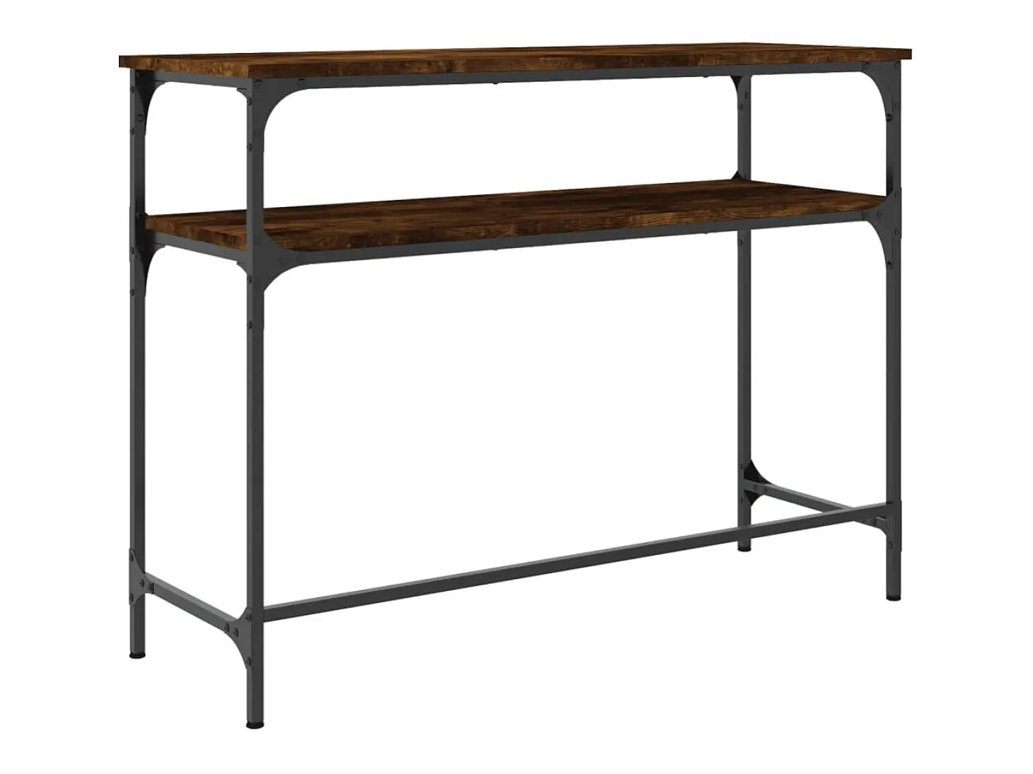 Mesa consola madera de ingeniería roble ahumado 100x35,5x75 cm