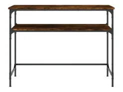 Mesa consola madera de ingeniería roble ahumado 100x35,5x75 cm