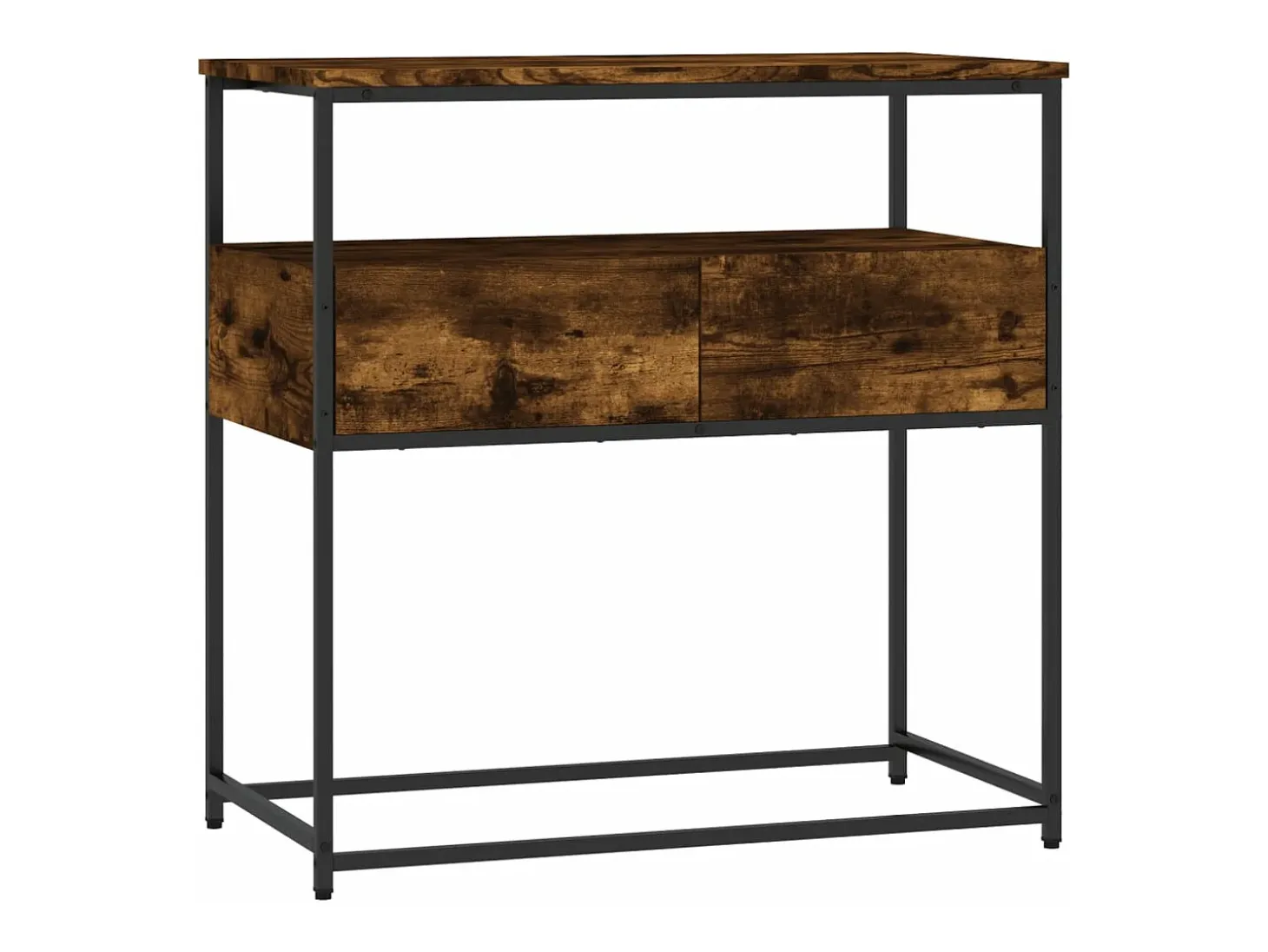Mesa consola madera de ingeniería roble ahumado 75x40x75 cm